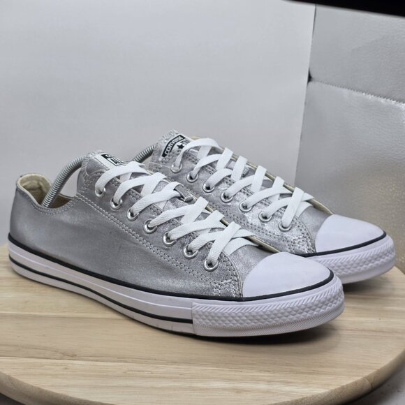 Converse 153180F Unisex CTAS Ox Sneaker M10US Black/White /Silver - Picture 5 of 11